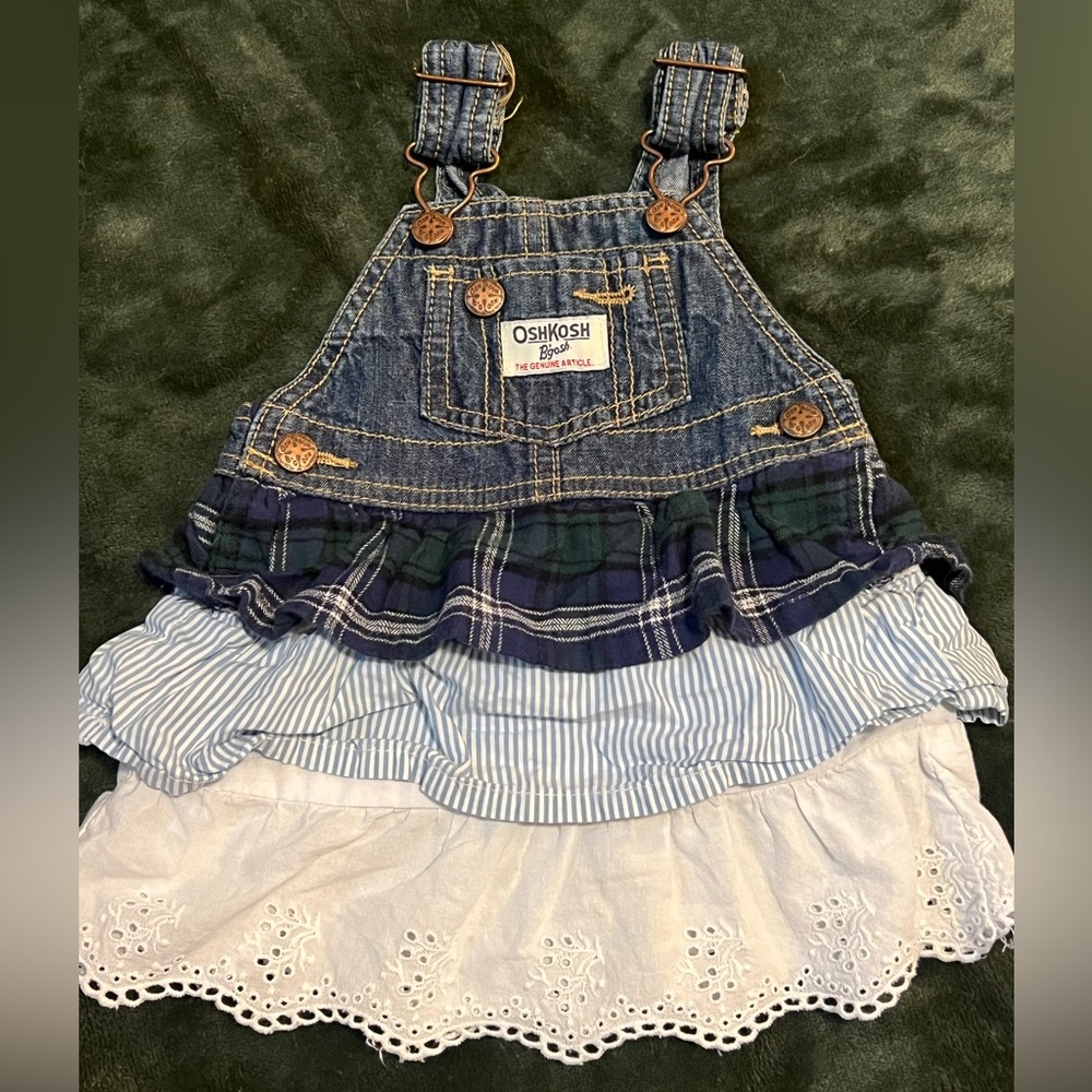 Oshkosh layered denim overall dress size 6M